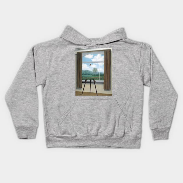 The Human Condition, 1933, by Rene Magritte Kids Hoodie by SteelWoolBunny